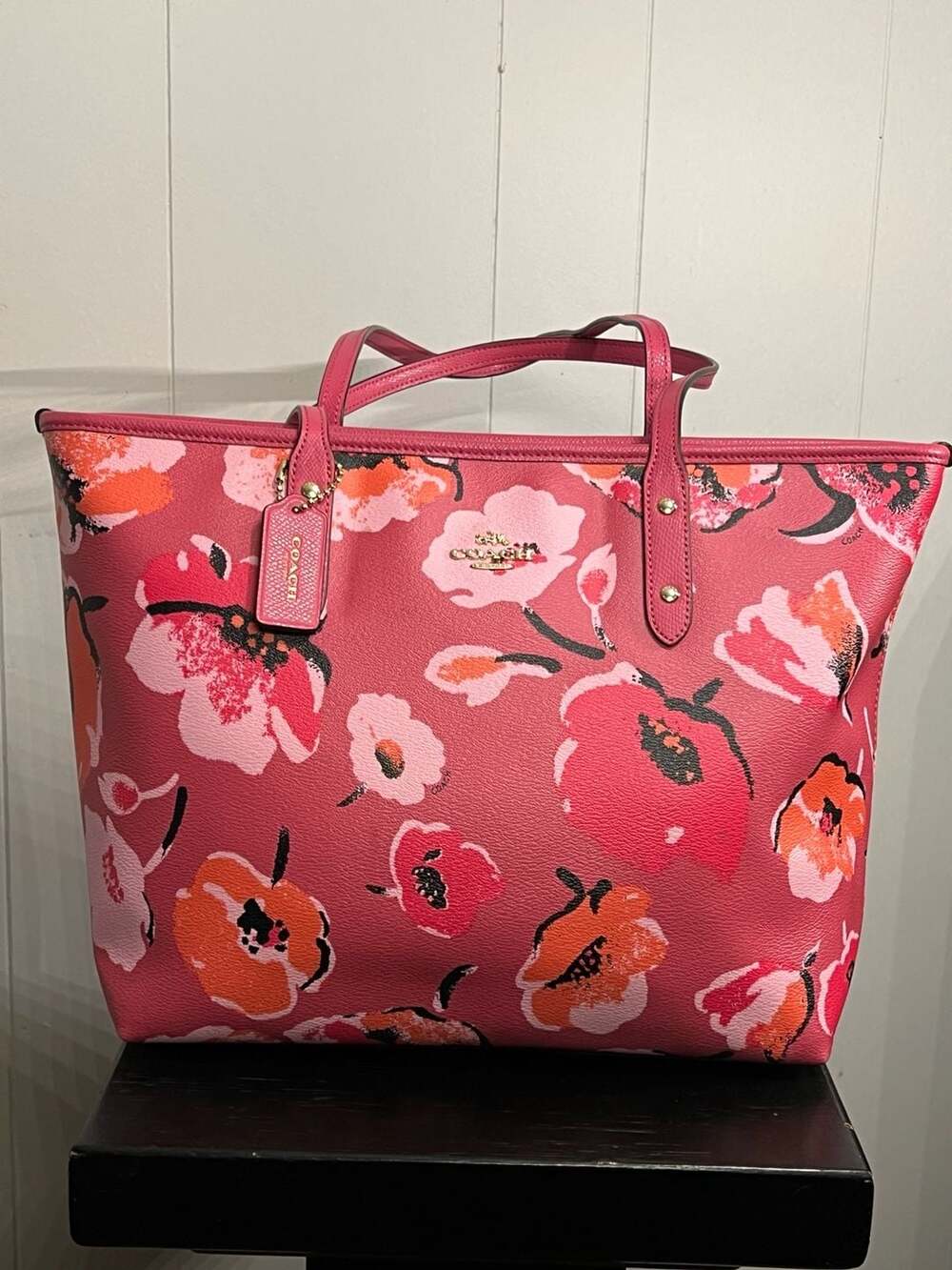Coach Large City Zip Tote in Wildflower Floral Print Pink